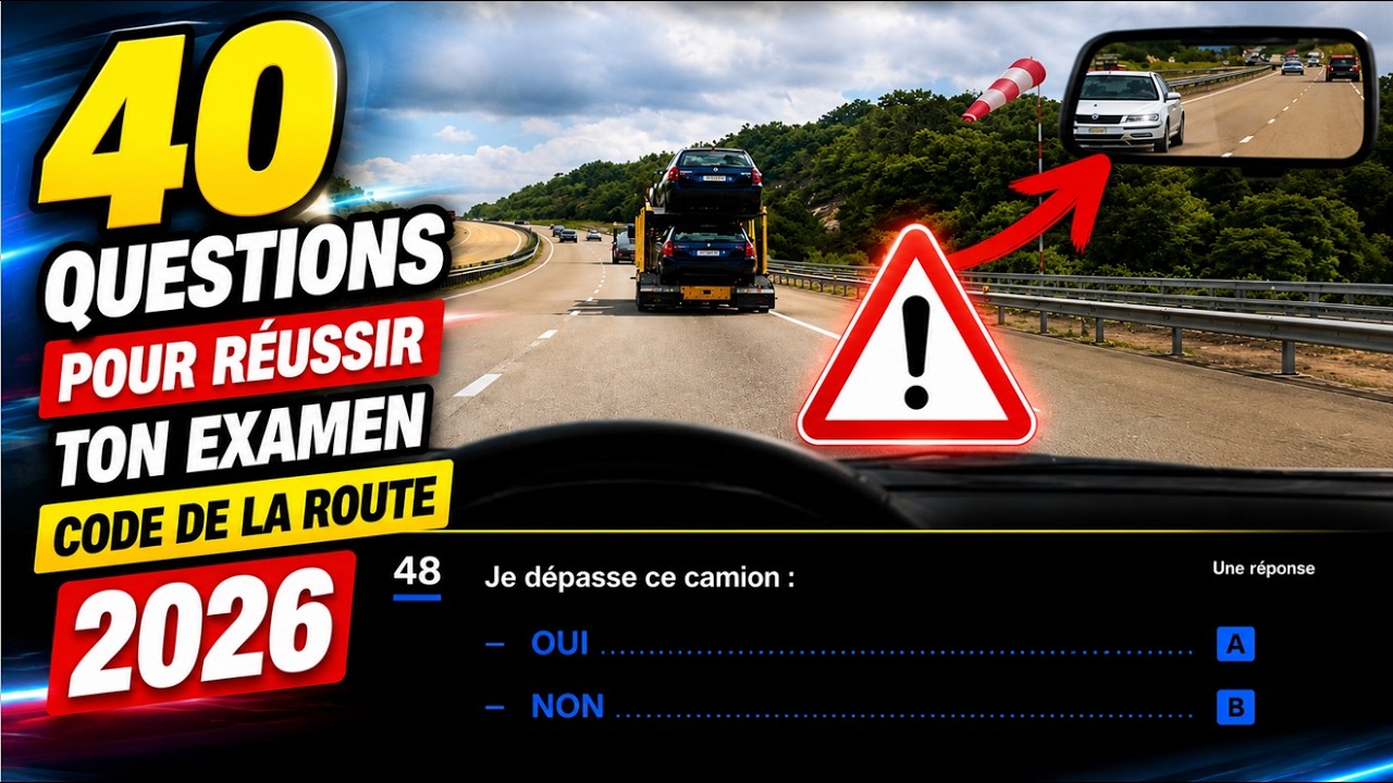 CODE DE LA ROUTE 2026 / SERIE 40 QUESTIONS
